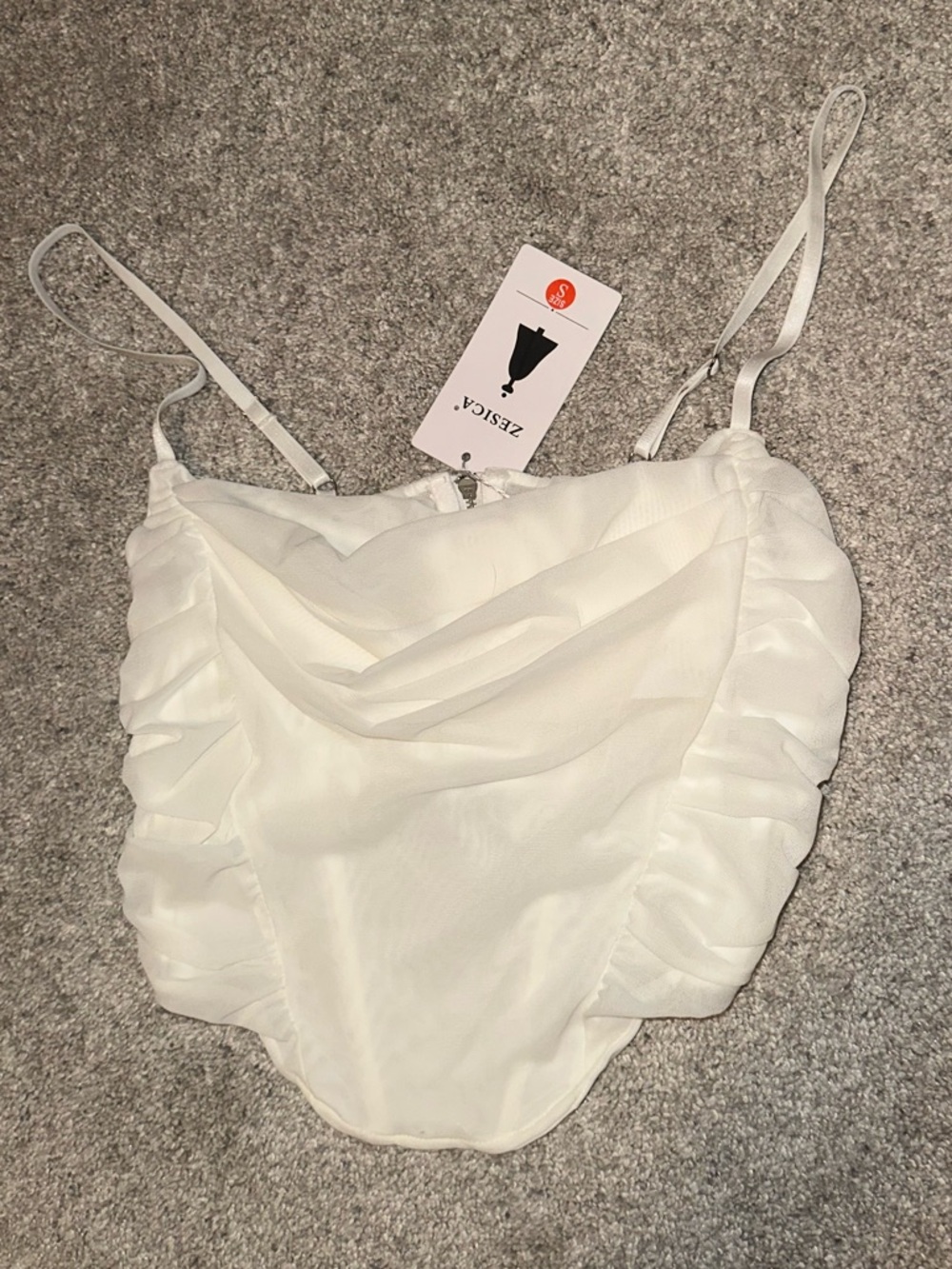 White Crop Cami Going Out Top size small NWT